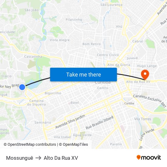 Mossunguê to Alto Da Rua XV map