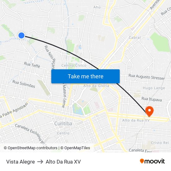 Vista Alegre to Alto Da Rua XV map