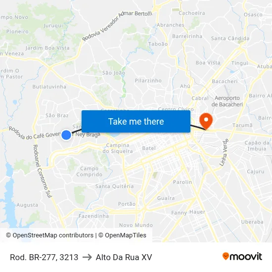 Rod. BR-277, 3213 to Alto Da Rua XV map