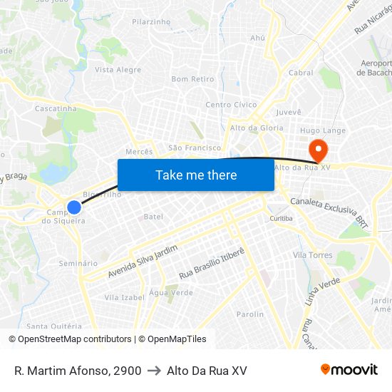R. Martim Afonso, 2900 to Alto Da Rua XV map