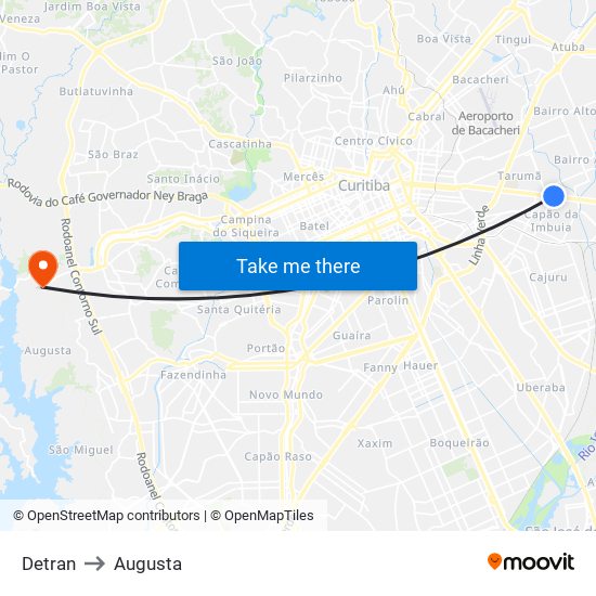 Detran to Augusta map