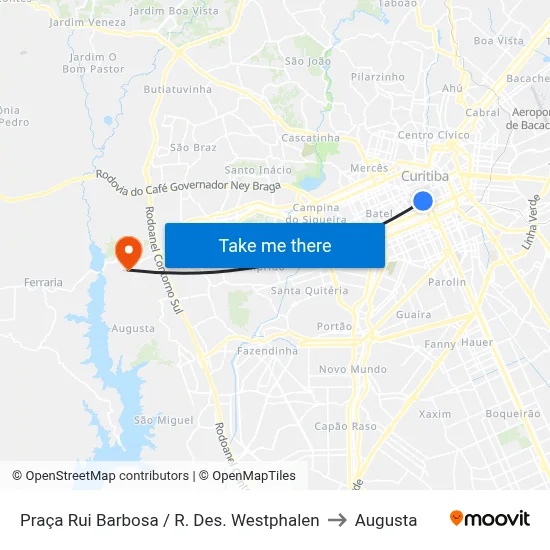 Praça Rui Barbosa (Desembargador Westphalen) to Augusta map
