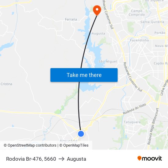 Rodovia Br-476, 5660 to Augusta map