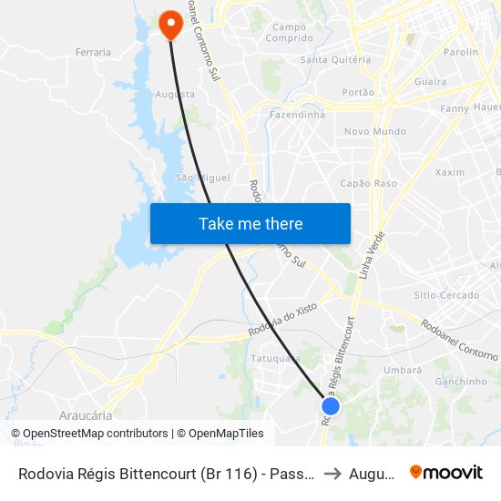 Rodovia Régis Bittencourt (Br 116) - Passarela to Augusta map