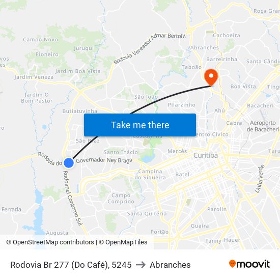Rodovia Br 277 (Do Café), 5245 to Abranches map