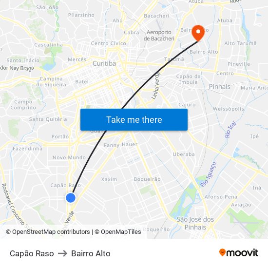 Capão Raso to Bairro Alto map