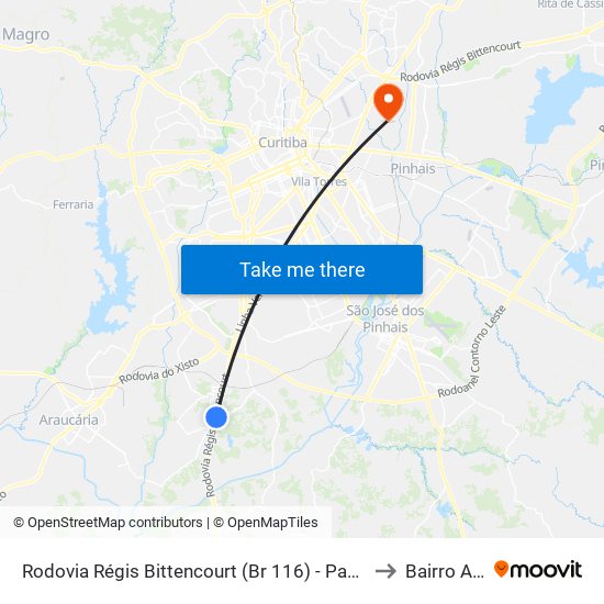 Rodovia Régis Bittencourt (Br 116) - Passarela to Bairro Alto map