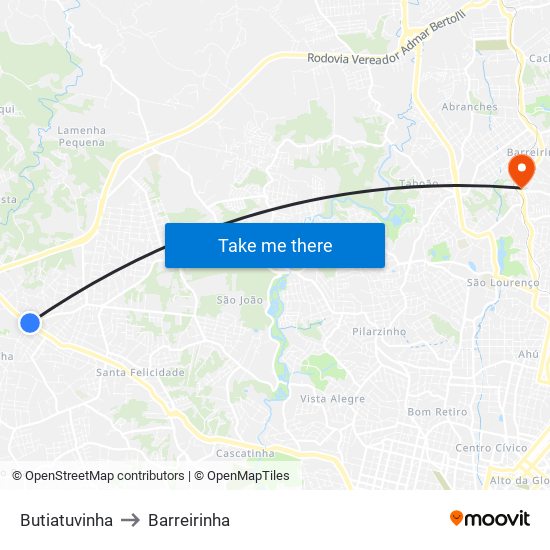 Butiatuvinha to Barreirinha map