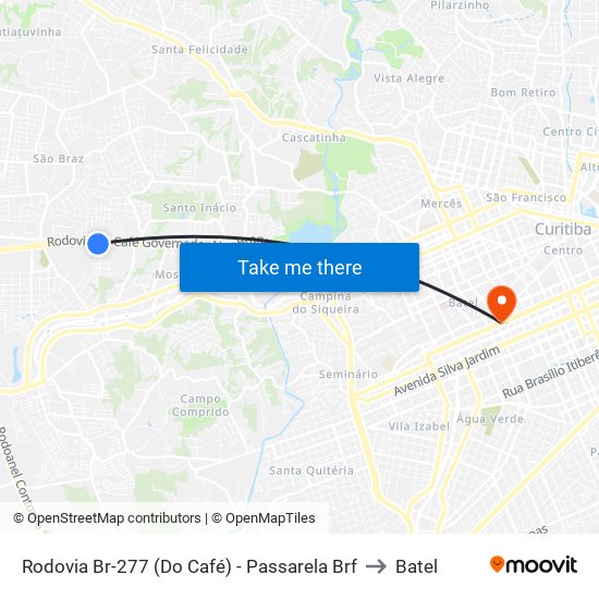 Rodovia Br-277 (Do Café) - Passarela Brf to Batel map