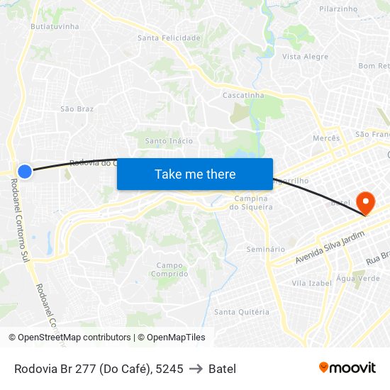 Rodovia Br 277 (Do Café), 5245 to Batel map