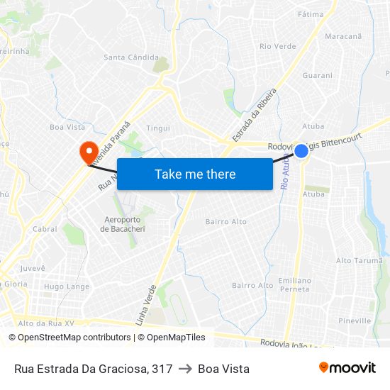 Rua Estrada Da Graciosa, 317 to Boa Vista map