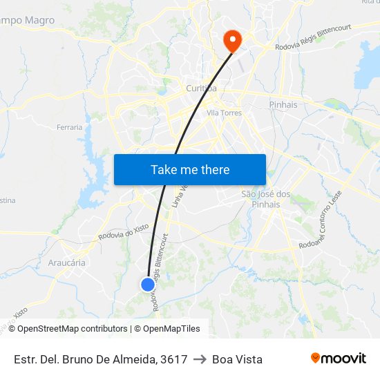 Estr. Del. Bruno De Almeida, 3617 to Boa Vista map