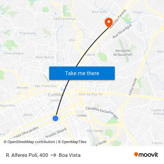 R. Alferes Poli, 400 to Boa Vista map