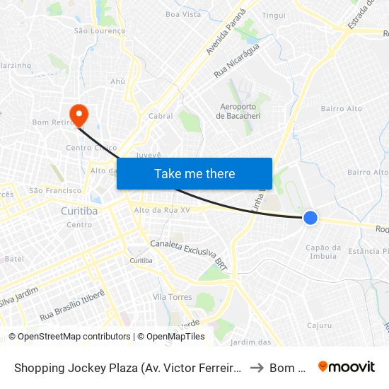 Shopping Jockey Plaza (Av. Victor Ferreira Do Amaral, 2300) to Bom Retiro map