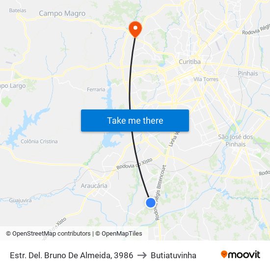 Estr. Del. Bruno De Almeida, 3986 to Butiatuvinha map