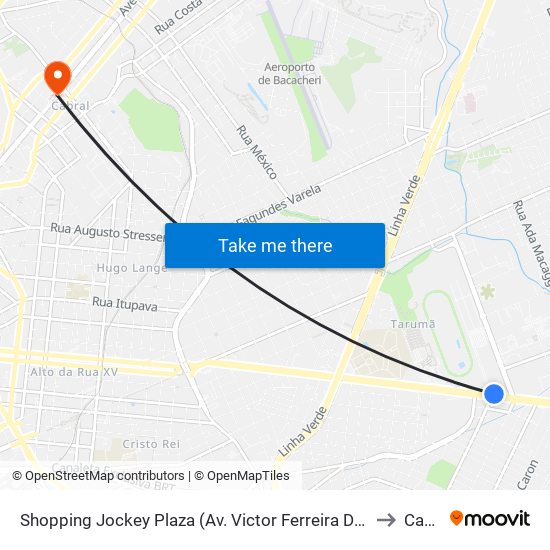 Shopping Jockey Plaza (Av. Victor Ferreira Do Amaral, 2300) to Cabral map