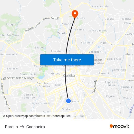 Parolin to Cachoeira map