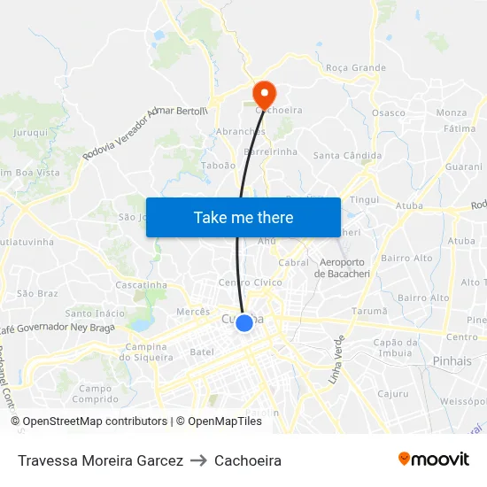 Travessa Moreira Garcez (275) to Cachoeira map