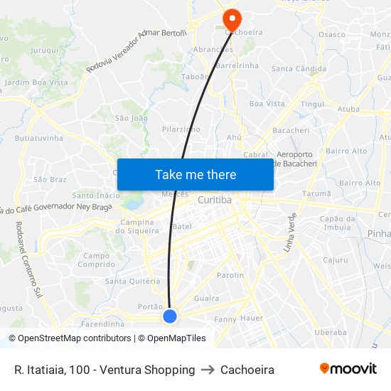 R. Itatiaia, 100 - Ventura Shopping to Cachoeira map