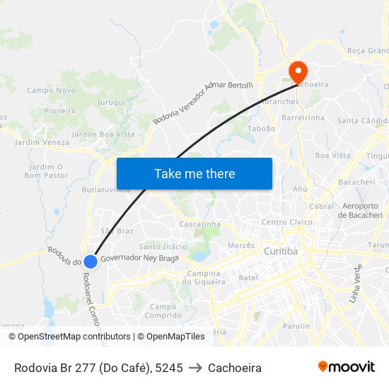 Rodovia Br 277 (Do Café), 5245 to Cachoeira map