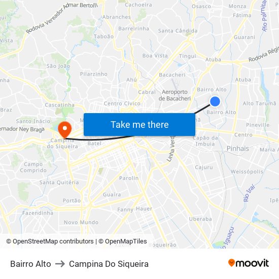 Bairro Alto to Campina Do Siqueira map