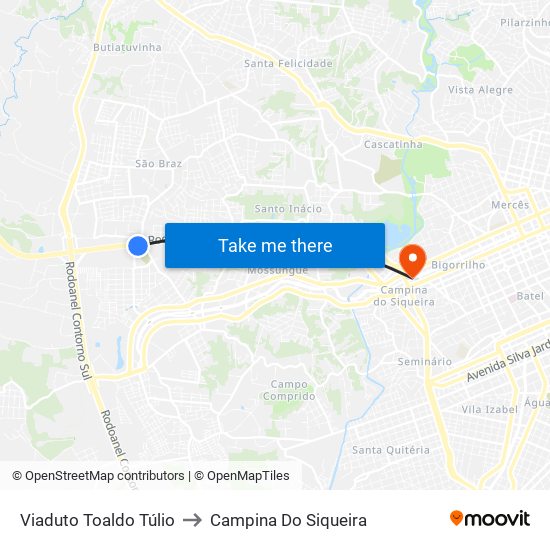 Viaduto Toaldo Túlio to Campina Do Siqueira map