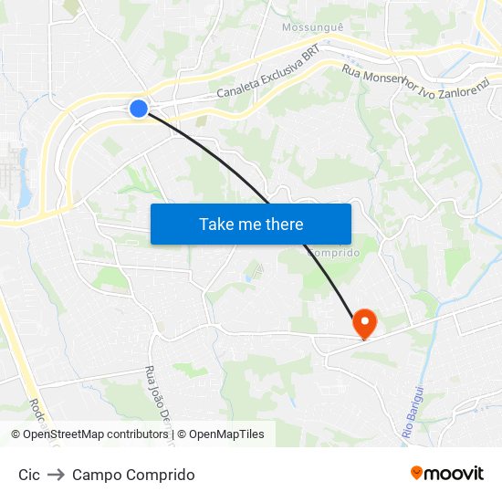 Cic to Campo Comprido map