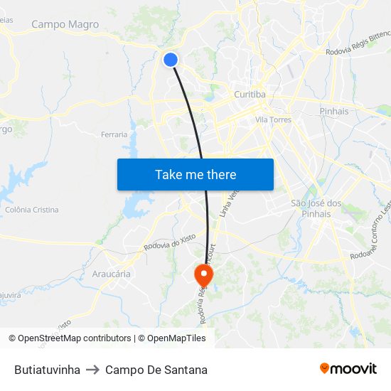 Butiatuvinha to Campo De Santana map
