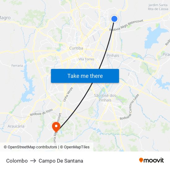 Colombo to Campo De Santana map