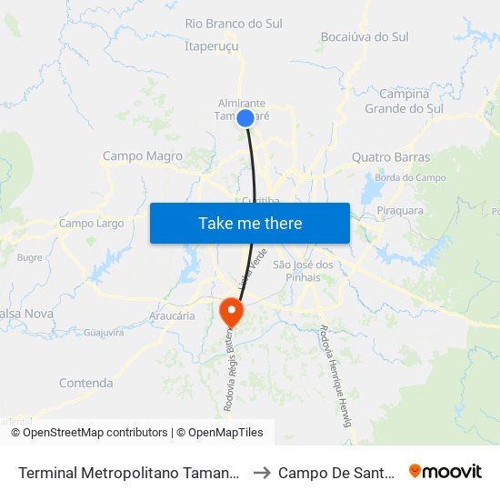 Terminal Metropolitano Tamandaré to Campo De Santana map