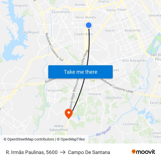 R. Irmãs Paulinas, 5600 to Campo De Santana map