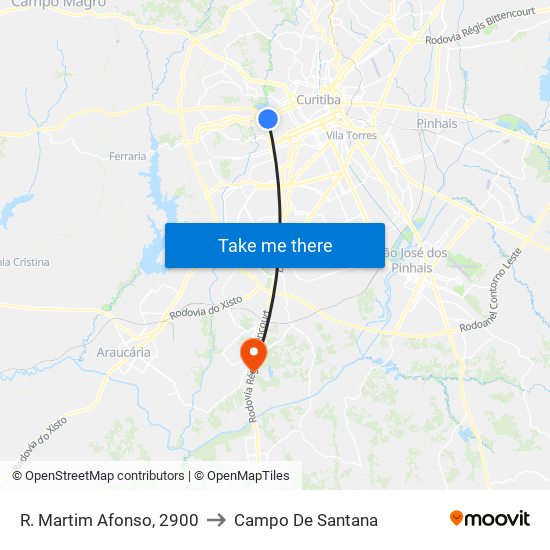 R. Martim Afonso, 2900 to Campo De Santana map