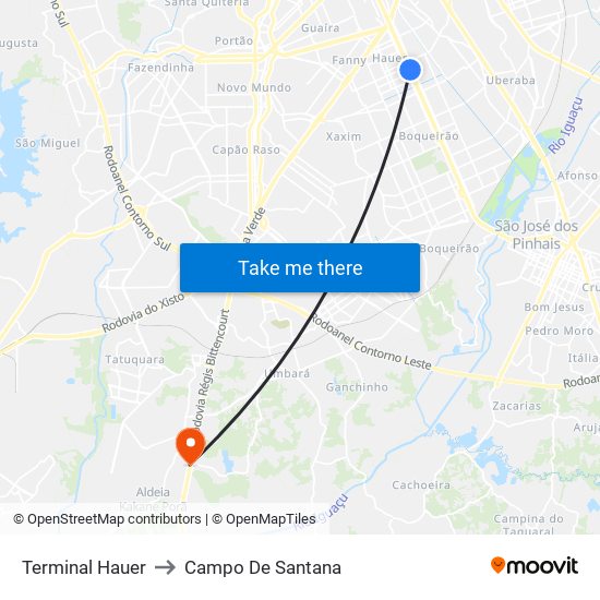 Terminal Hauer to Campo De Santana map