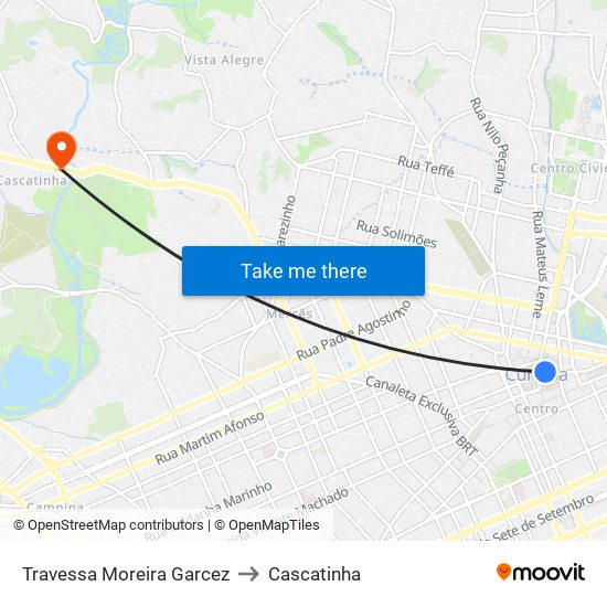 Travessa Moreira Garcez to Cascatinha map