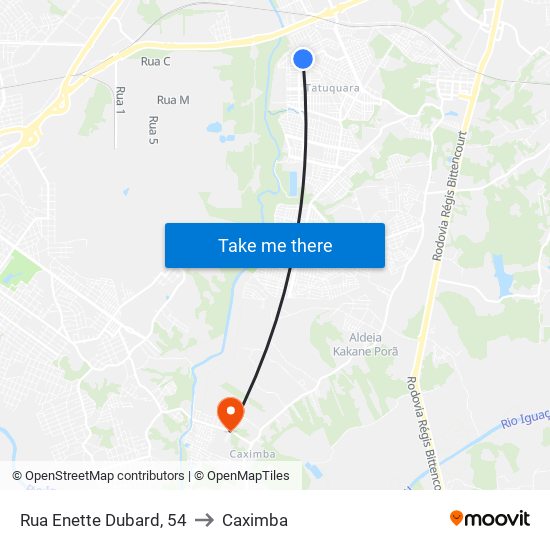 Rua Enette Dubard, 54 to Caximba map