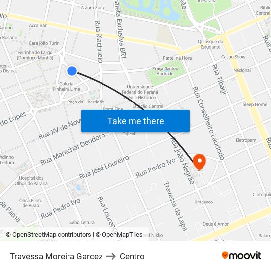 Travessa Moreira Garcez to Centro map
