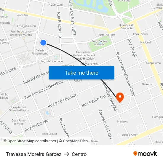 Travessa Moreira Garcez to Centro map
