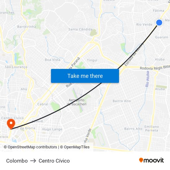 Colombo to Centro Cívico map