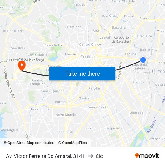 Av. Victor Ferreira Do Amaral, 3141 to Cic map