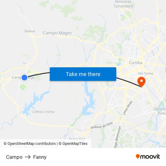 Campo to Fanny map