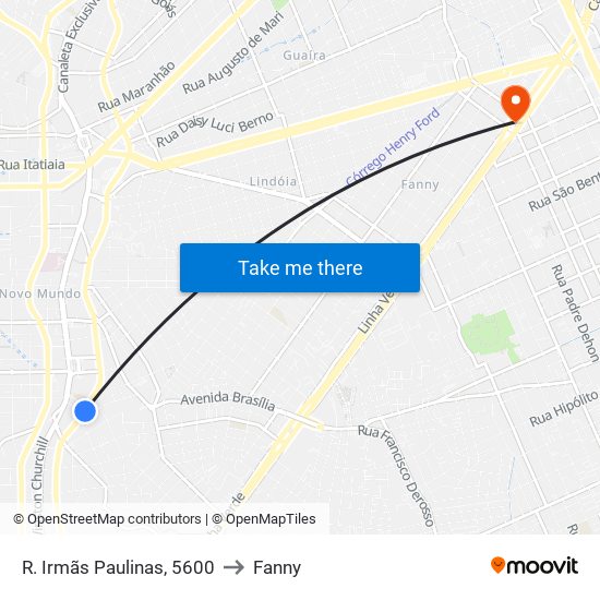 R. Irmãs Paulinas, 5600 to Fanny map