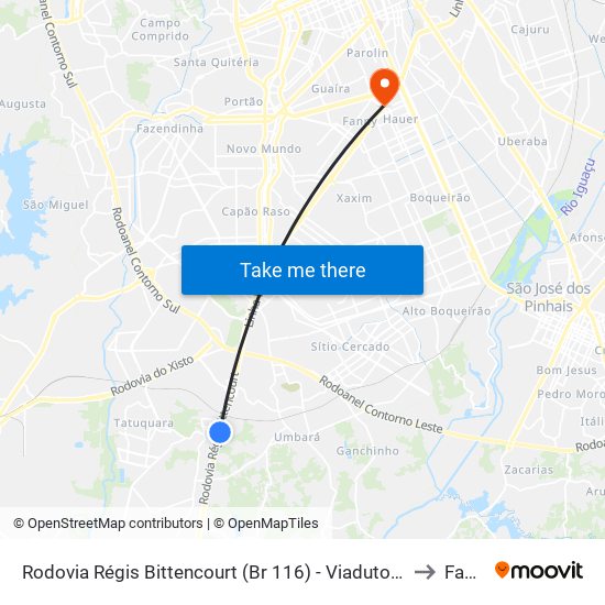 Rodovia Régis Bittencourt (Br 116) - Viaduto Pompéia to Fanny map