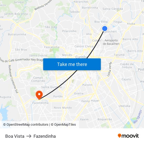 Boa Vista to Fazendinha map