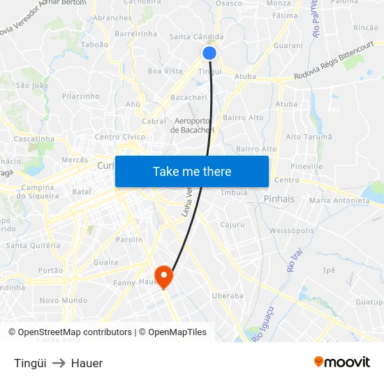 Tingüi to Hauer map