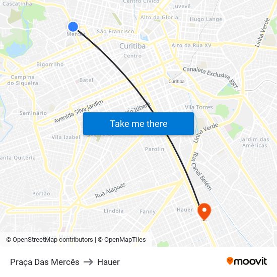 Praça Das Mercês to Hauer map