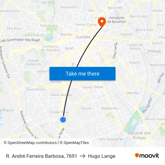 R. André Ferreira Barbosa, 7691 to Hugo Lange map