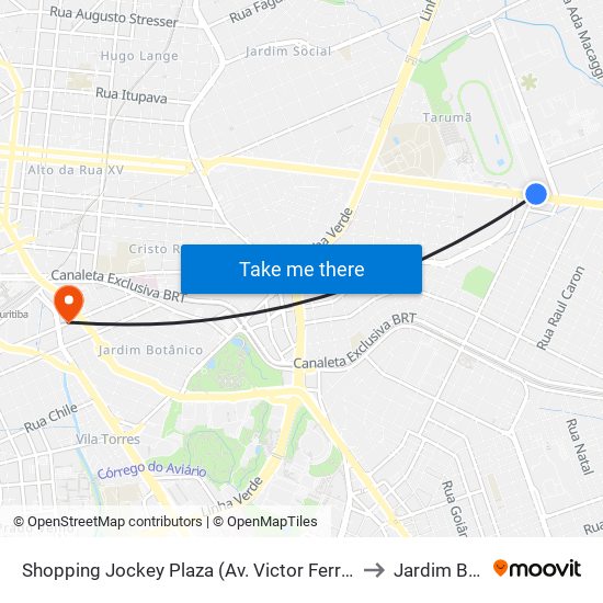 Shopping Jockey Plaza (Av. Victor Ferreira Do Amaral, 2300) to Jardim Botânico map
