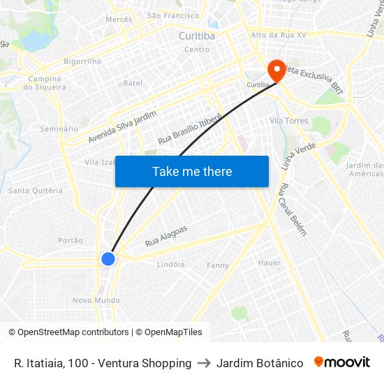 R. Itatiaia, 100 - Ventura Shopping to Jardim Botânico map