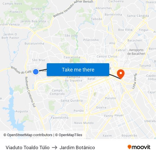 Viaduto Toaldo Túlio to Jardim Botânico map