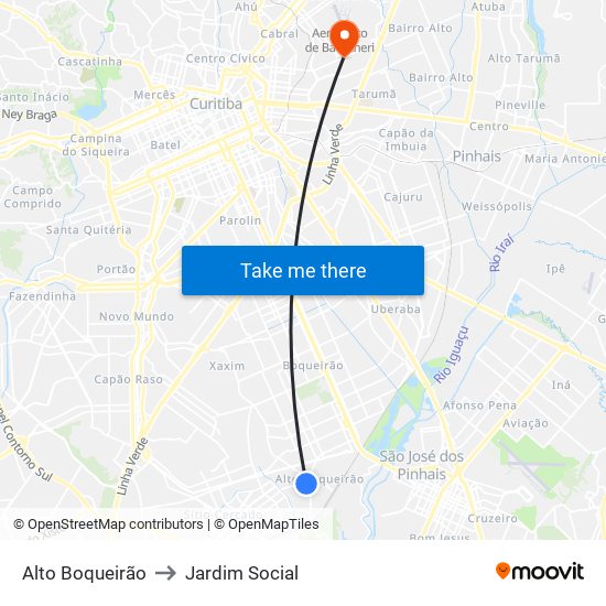 Alto Boqueirão to Jardim Social map